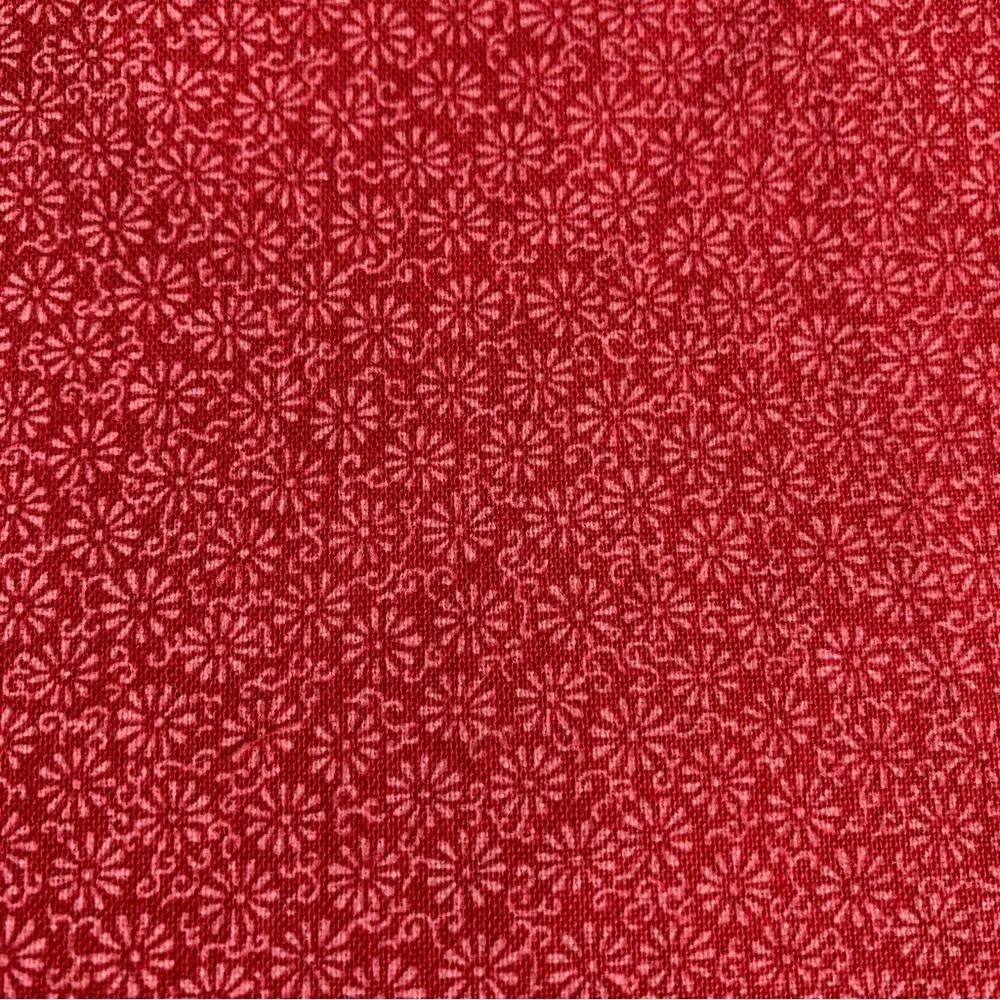 Red Ditsy Floral Patterned Fabric 1+ Yard Pearl River Collection Pattern 3860